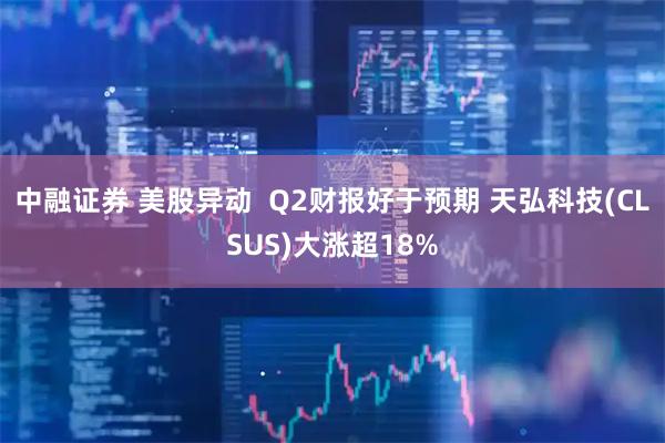 中融证券 美股异动 Q2财报好于预期 天弘科技(CLSUS)大涨超18%