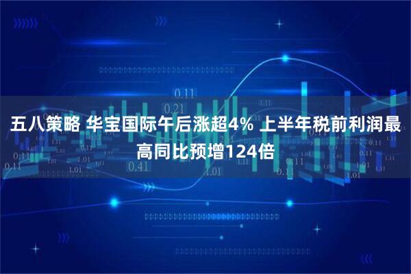 五八策略 华宝国际午后涨超4% 上半年税前利润最高同比预增124倍